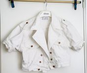 Sommarfynd! Vit vintage jeansjacka 90-tal KIT Design stl 16.