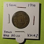 Fransk Västafrika 1 Franc - 1944