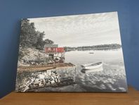 Tavla med skärgårdsmiljö 