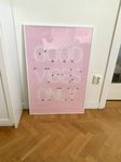 Posters tavla barn rosa Ikea vit ram stor 93x62 cm  