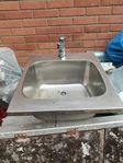 Rostfri diskho med blandare 510*590