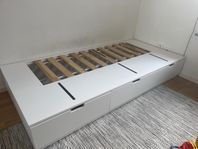 NORDLI Sängstomme med förvaring, vit, 90x200 cm