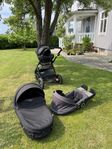 Stokke trailz barnvagn, babyskydd BeSafe, sittdel, liggdel