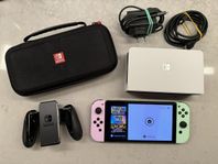 Nintendo Switch OLED + Nya Joy-Con + Väska + 256GB minne