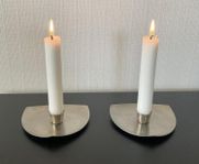 Retro 60-tal! 2st stilrena ljusstakar i rostfritt stål
