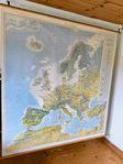 STOR Skolplansch SKOLKARTA Europa 1968 KARTA retro vintage 