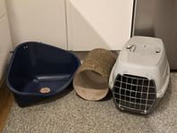Transportbur + tillbehör till kanin