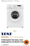 HELT NY, Tvättmaskin från Senz 8kg