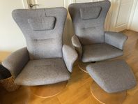 Hjort Knudsen fotöljer med en fotpall