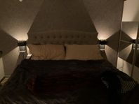Svarta sänglampor, med belysning och USB