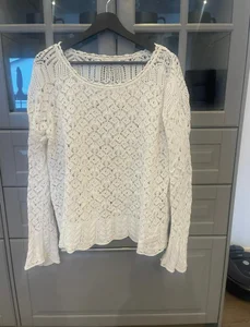 Odd Molly vit stickad/ virkad tröja strl 2