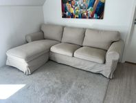 EKTORP 3-sitssoffa med schäslong (beige)