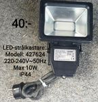 LED-strålkastare 240V ~ 50Hz Max 10W 4000K 70° 600lm IP44