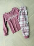 Pyjamas tröja och byxa rosa barn strl 98/104