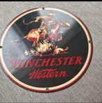 Winchester western porsilnsemaljerad skylt