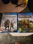 ps4 spel , god war ragnarrök, MInecraft