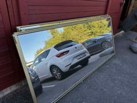 4 skjutdörrar mässing och spegelglas 247x101 med skenor 25