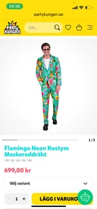 Flamingo Neon Kostym Maskeraddräkt