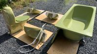 Retro 70-tal badrumsporslin 2 st handfat bidé toastol badka