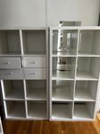 2 Kallax hyllor, 2x 4, båda för 300 kr