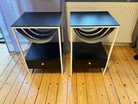 Iris sängbord (vit ram) x 2