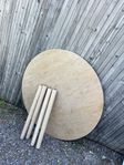 runt matbord 110cm vitpigmenterad ek 