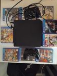 Playstation 4 Slim 500GB - 2 Handkontroller + 9 Spel