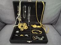 Samling smycken + armbandsur 