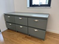 Ikea malm byrå mossgrön med handtag, 3 st