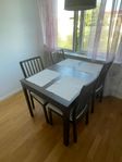 Extended Dining Table with 4 Chairs