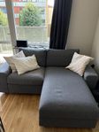 2-sits soffa med schäslong och förvaring