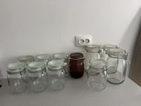 Glasburkar matförvaring organisering 