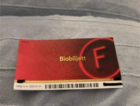 Biobiljett-  giltig till den 31 juli 2025
