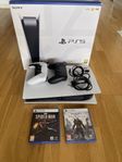 PS5 Disc Edition – 2 handkontroller + 2 spel
