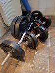 Hantel/Skivstång set med vikter 70kg