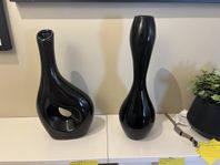 2 x Glasvas svarta