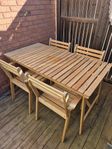 Askholmen matgrupp Ikea med 4 karmstolar