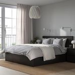 Malm sängram 160 cm svartbrun