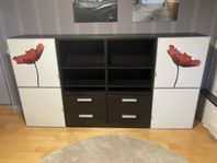 Bestå skåp/hylla, svartbrun inkl 2 smyckeslådor