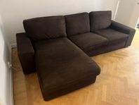 Mörbrun divan soffa Nytvättad