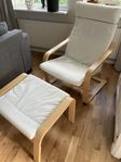 IKEA fåtölj med tillhörande pall