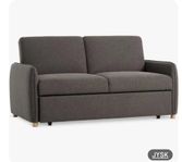 Bäddsoffa LYSTRUP 2-sits mörkgrått tyg