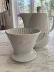 Melitta Kaffekanna och filterhållare i porslin