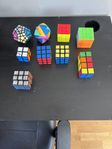 9 st olika rubikskuber i hyfsat skick!