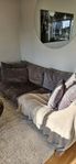 3 sits soffa i grå sammet