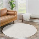 Rund matta 160cm off-white