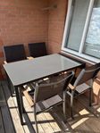Bord och stolar från Jysk för balkong/trädgård