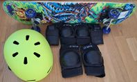 Skateboard Tony Hawk, SFR skyddset och Color Wear hjälm