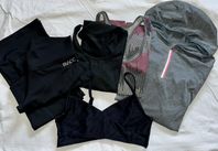 Klädpaket gym/fritid tights toppar osv stl S och M