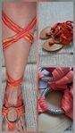 Flip flops i orange och silver
